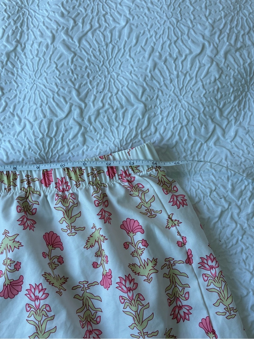 Large Floral Ruffle Pajama Set - Pink & Cream - Picture 5 of 5